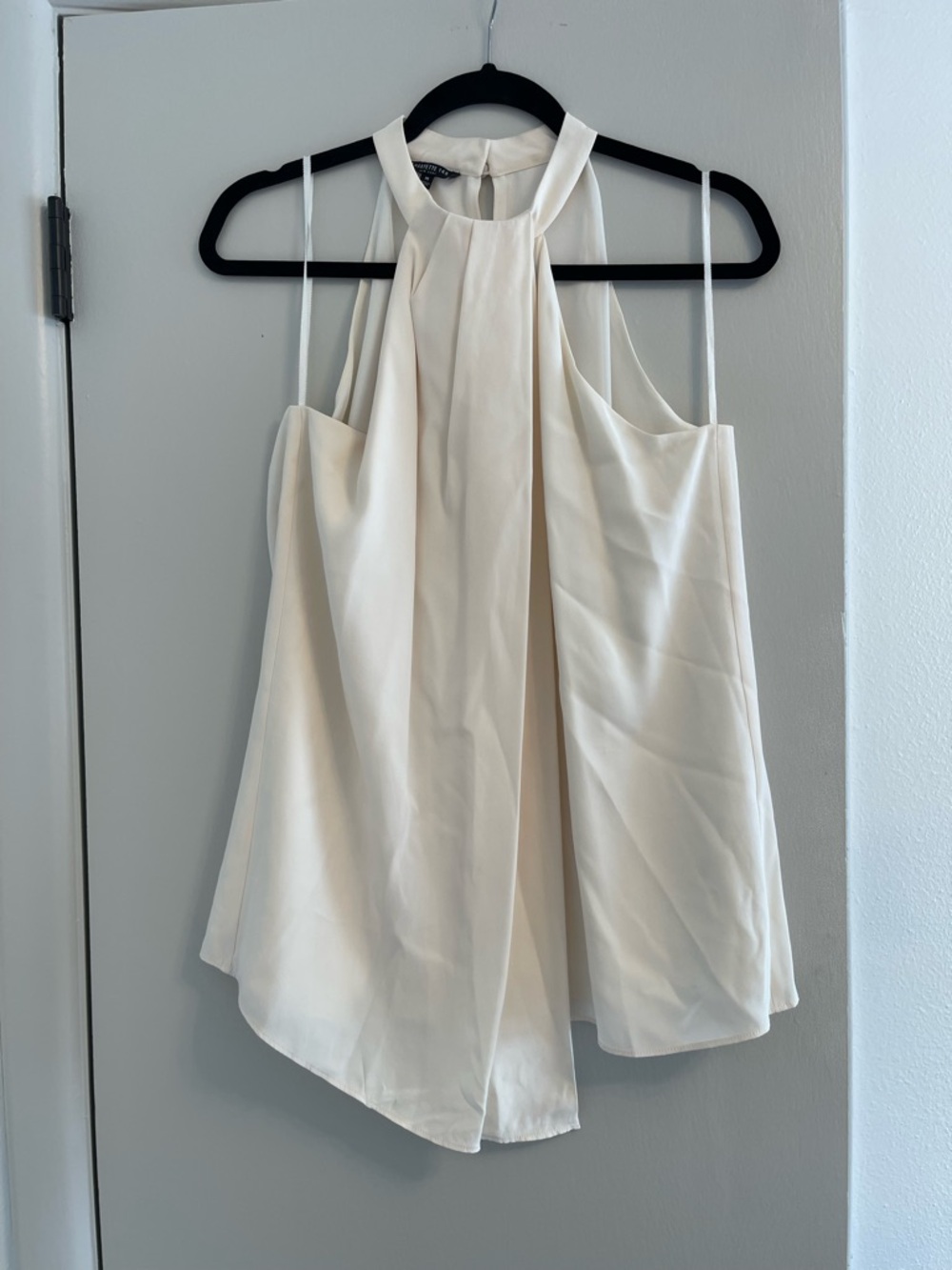 Lafayette 148 New York Silk Cream Halter Neck Sleeveless Blouse